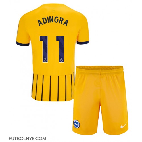 Camiseta Brighton Simon Adingra #11 Visitante Equipación para niños 2024-25 manga corta (+ pantalones cortos)